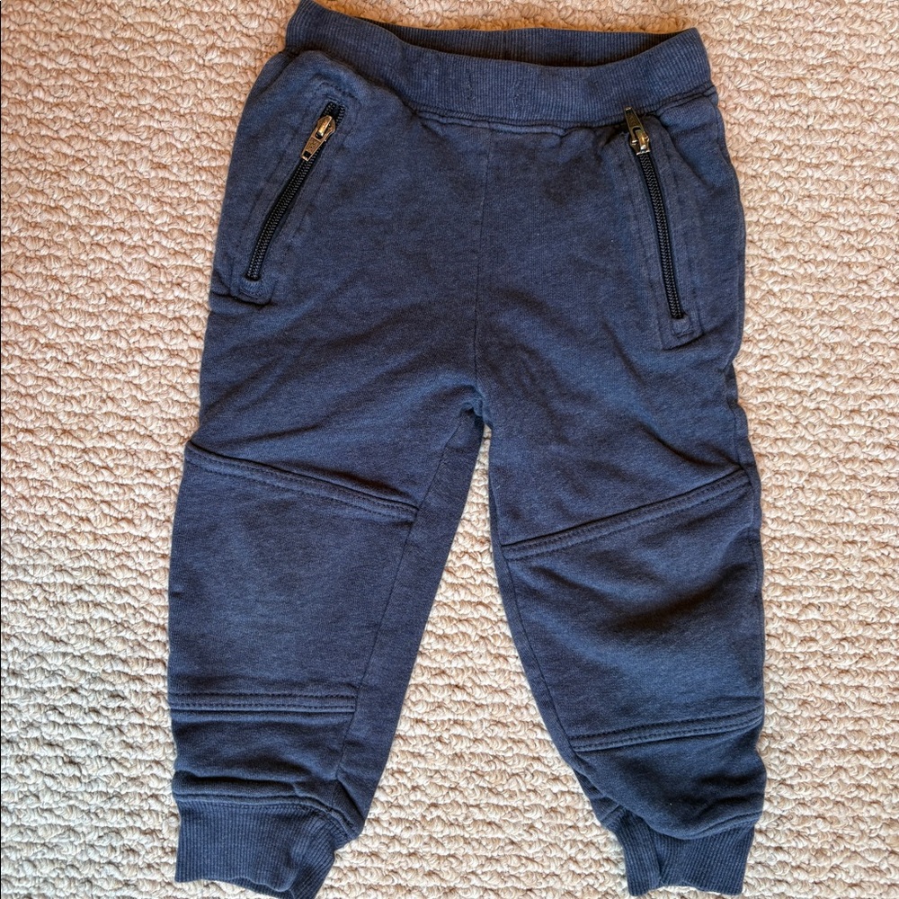 Organic Cotton Blue Jogger Pants, Hanna Andersson, Size 3 toddler boy